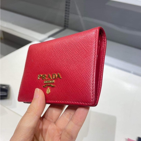 Gently USED **AUTHENTIC**Prada RED bifold wallet - Picture 8 of 9